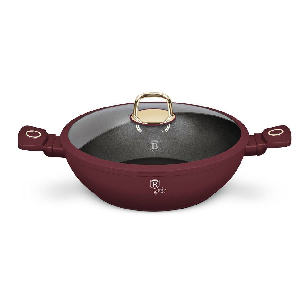 Levně BERLINGERHAUS Pánev wok s poklicí a titanovým povrchem 30 cm Leonardo Collection BH-8035