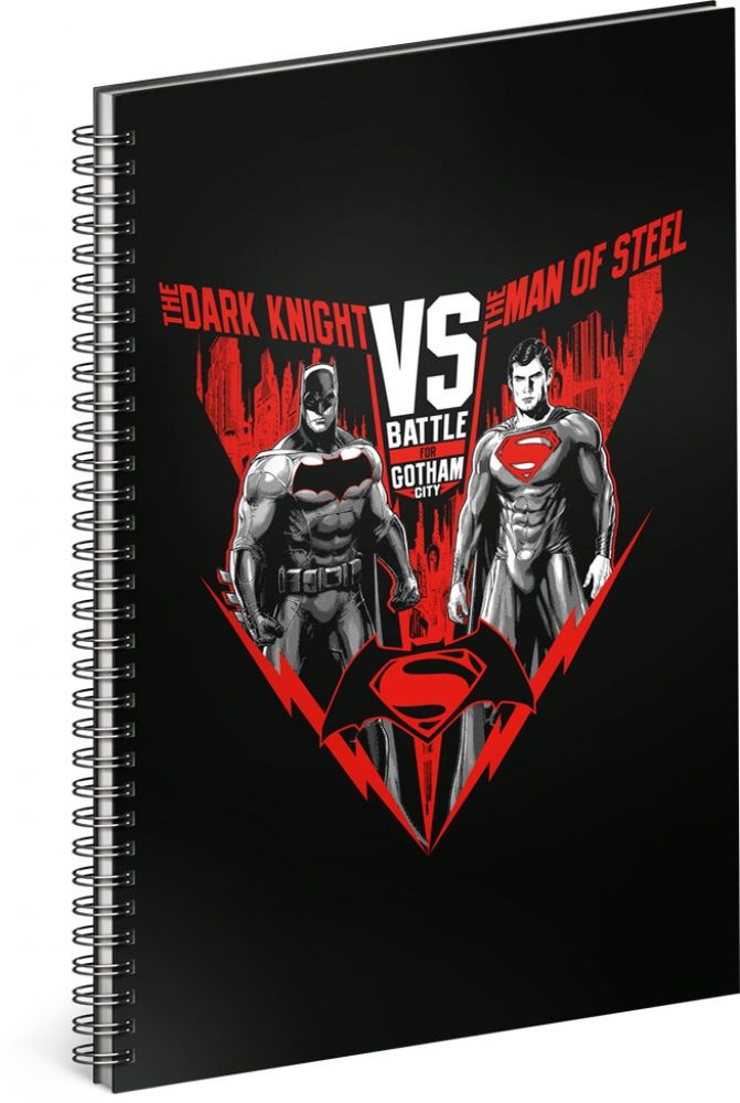 Levně Presco Group Spirálový blok Batman vs Superman, linkovaný , A4