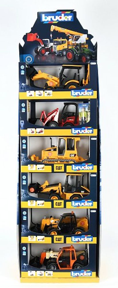 Levně BRUDER Display - stavební auta, 6 x 2 ks