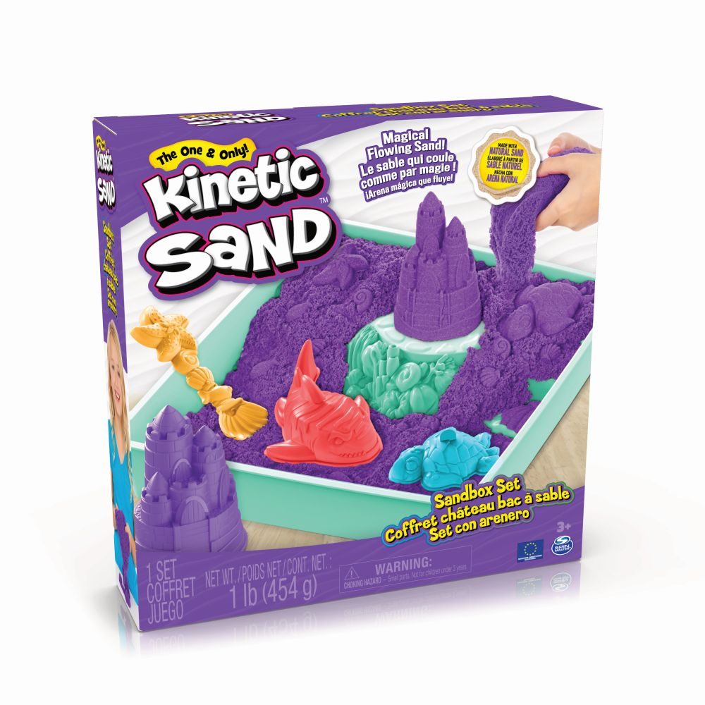 Levně KINETIC SAND KRABICE TEKUTÉHO PÍSKU S PODLOŽKOU FIALOVÁ