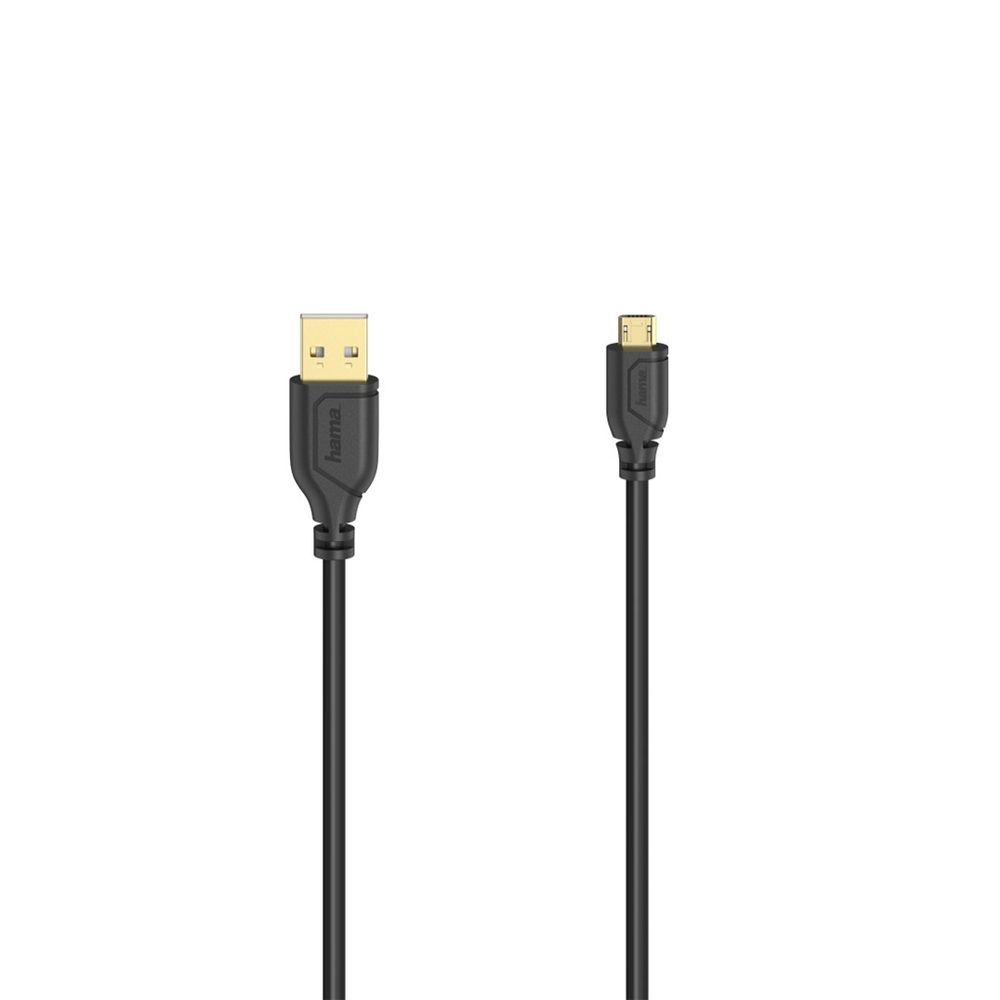 Levně Hama micro USB 2.0 kabel Flexi-Slim 0,75 m, černý