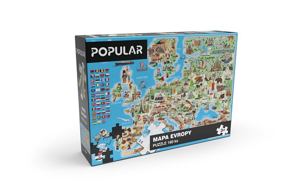Levně Puzzle - Evropy, 160 ks - CZ