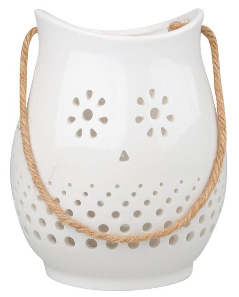 Levně svícen/lucerna na svíčku, 14cm, porcelán