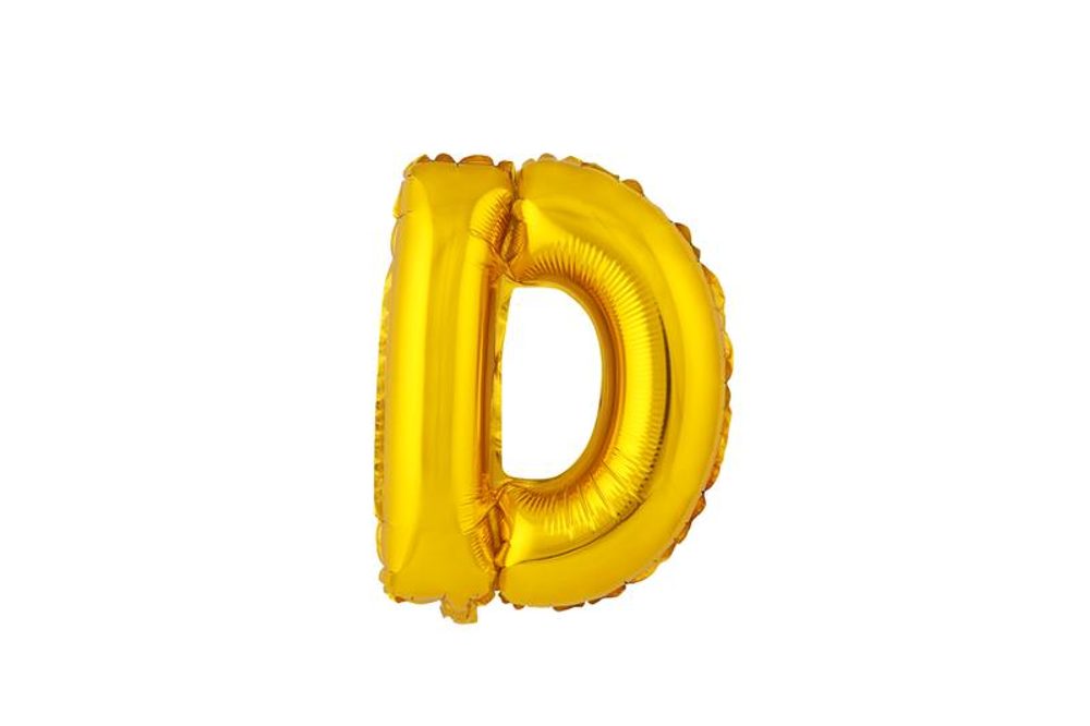 Levně TORO BALÓNEK PÍSMENKO "D", VEL.: CCA 30CM, MATNĚ ZLATÁ