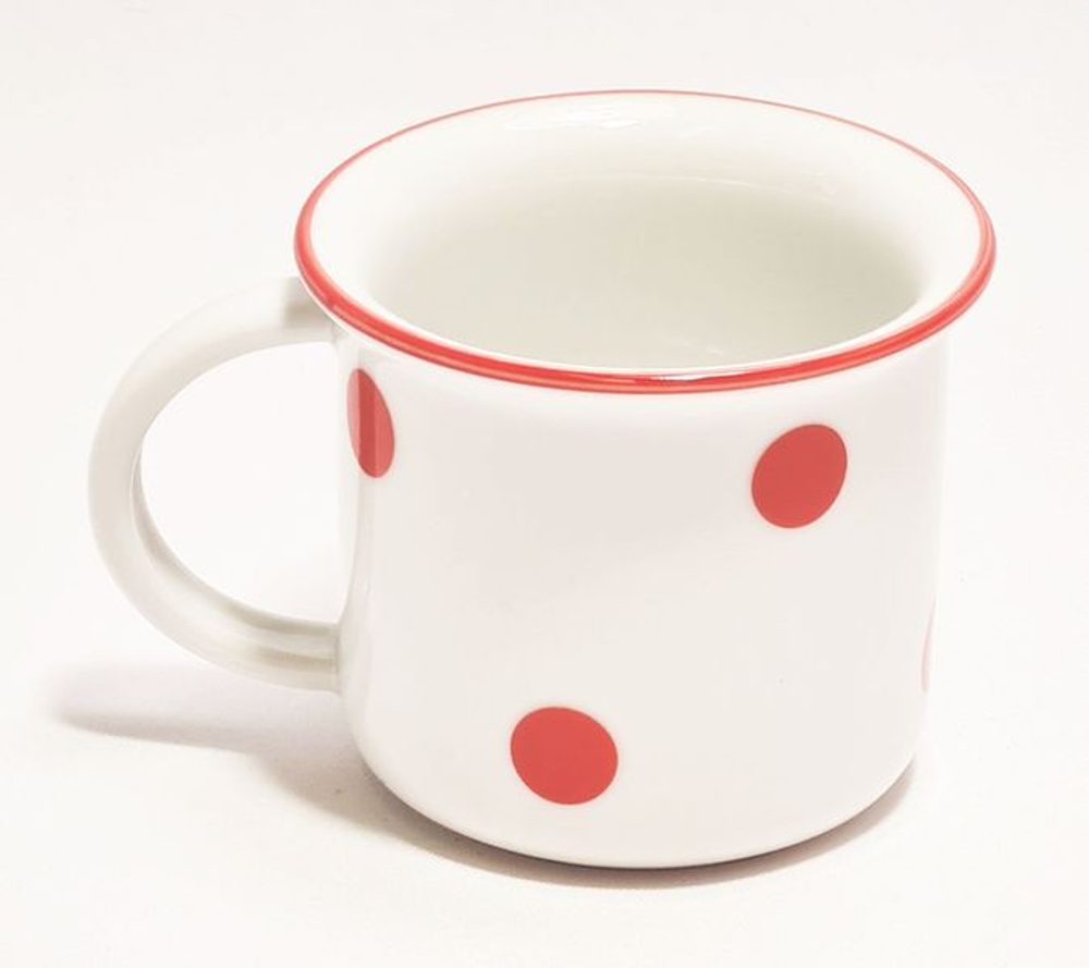 Levně hrnek 100ml TINA - PUNTÍKY malé červ., čes.porcelán