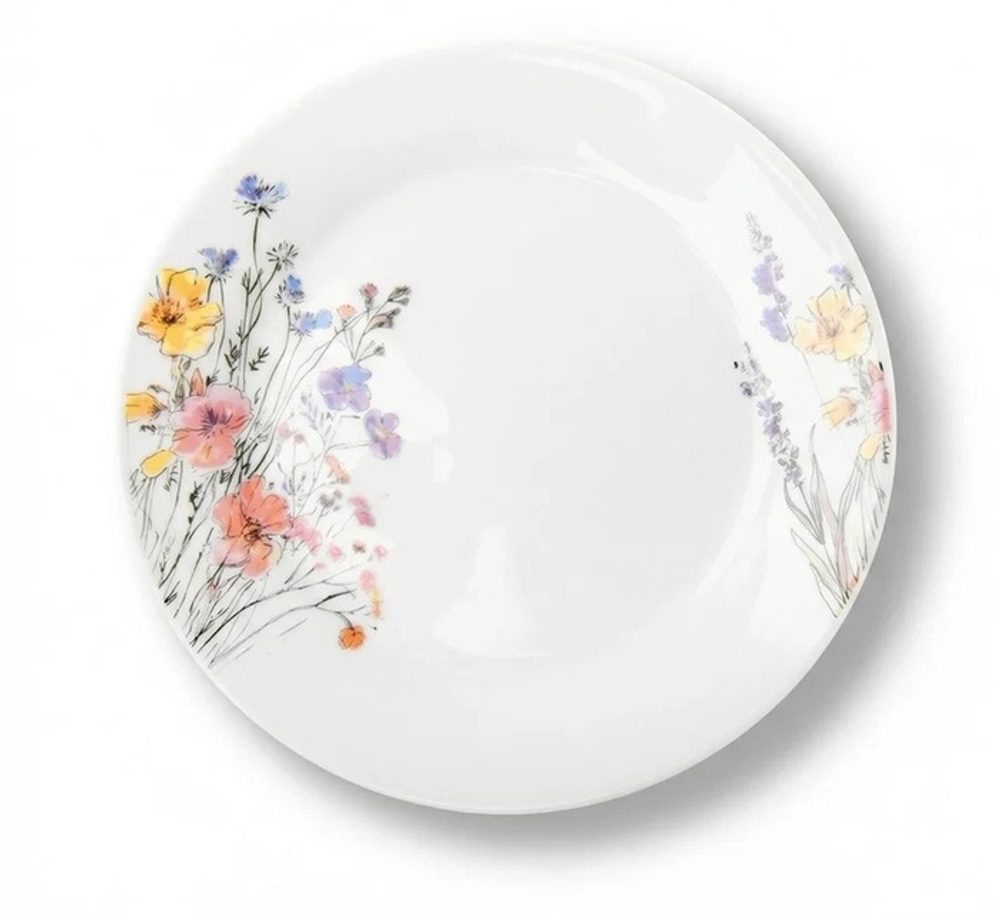 talíř d19cm dezertní TULYA, luční květiny, porcelán