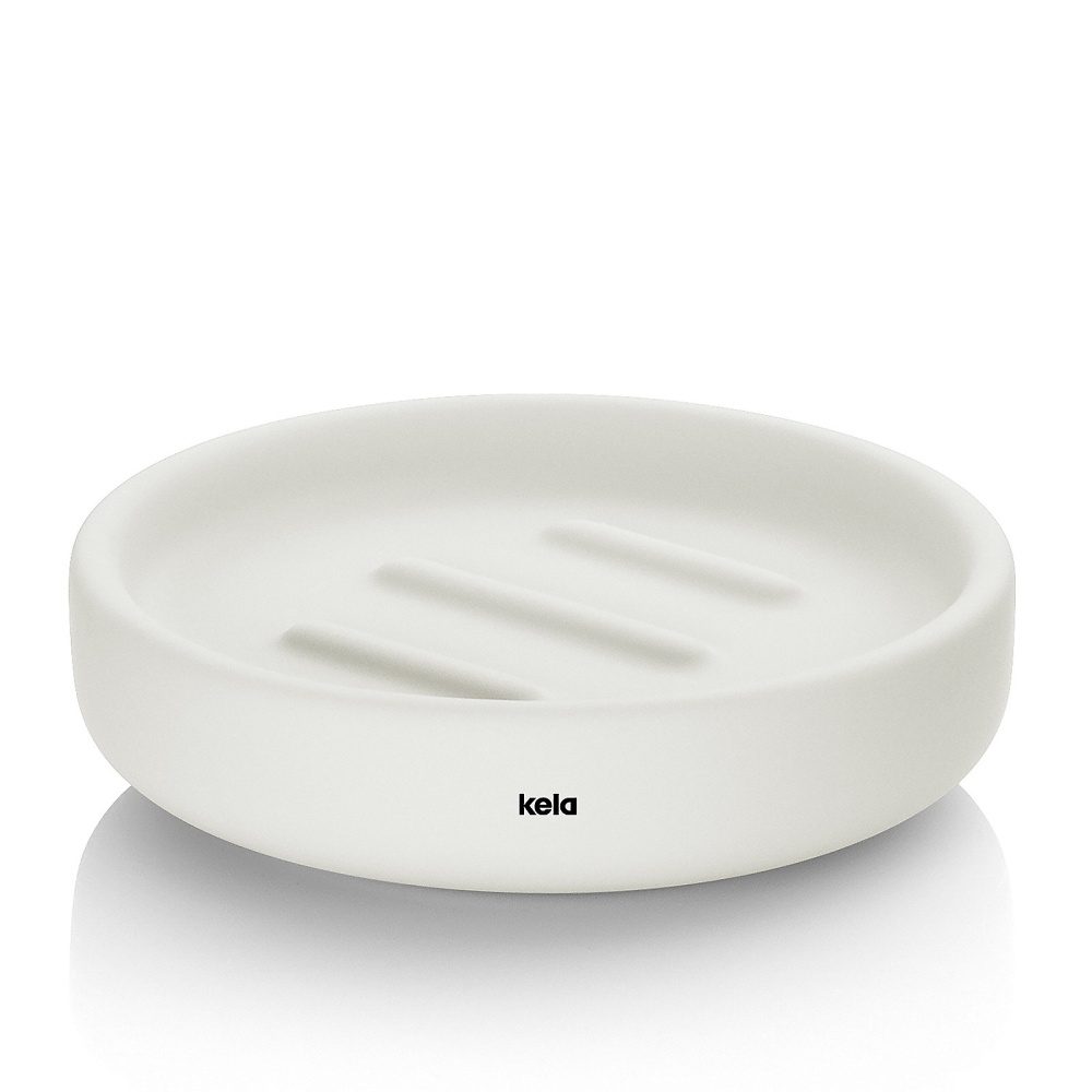 KELA Miska na mýdlo Sana průměr 11,5 x 3 cm bílá KL-24528