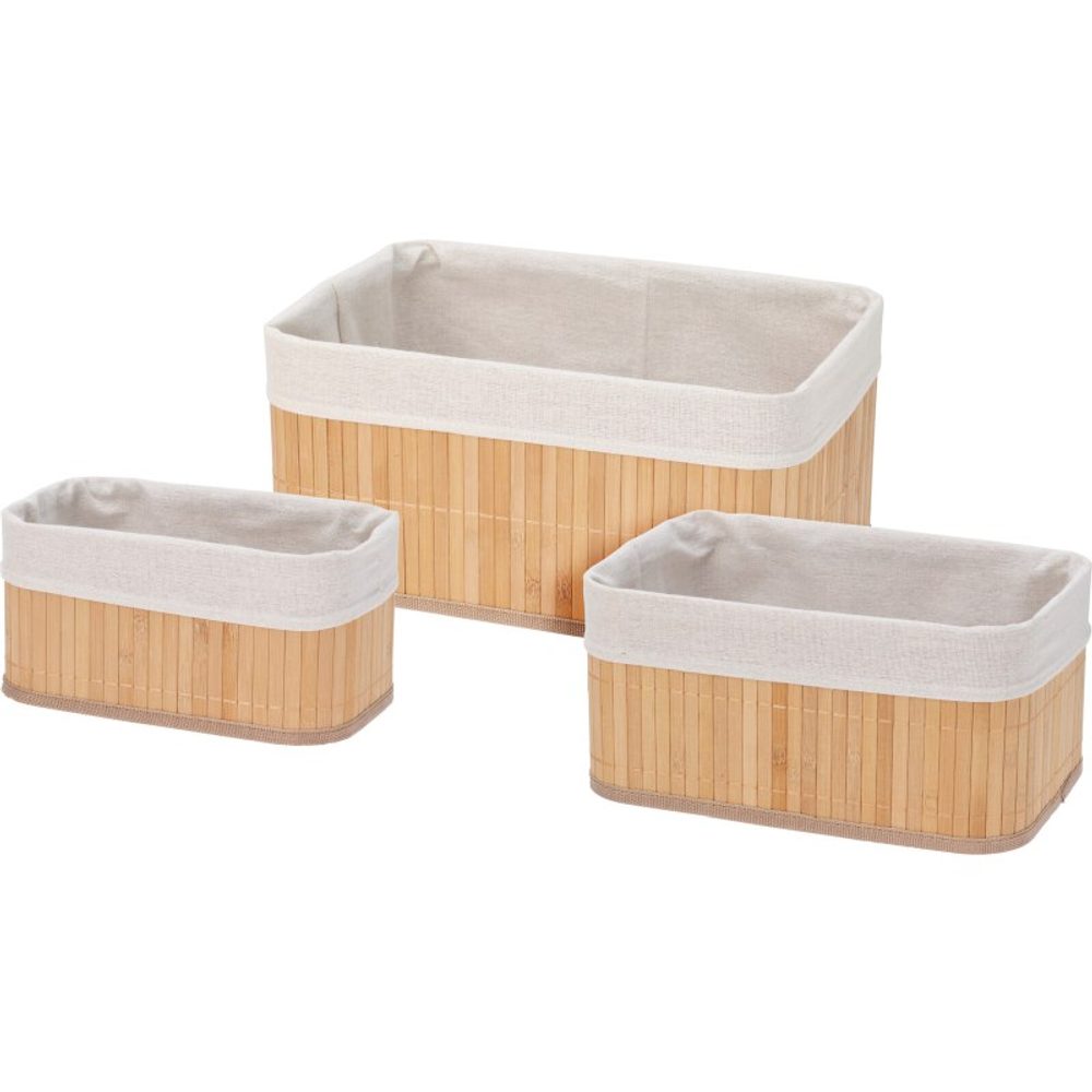 Levně HOMESTYLING Košíky do koupelny úložné sada 3 ks bambus KO-KR8100530