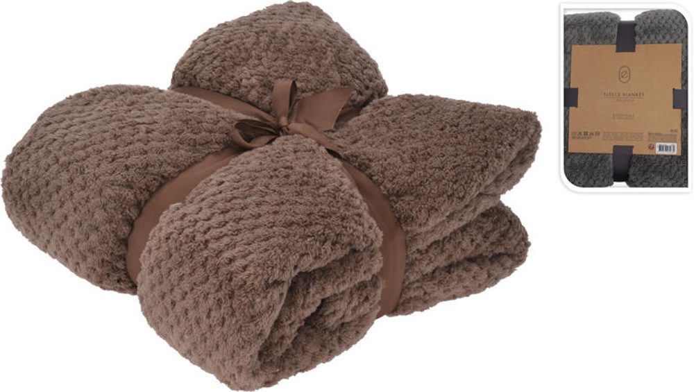 Levně HOMESTYLING Deka fleece 130 x 170 cm PREMIUM hnědá KO-HZ1011930