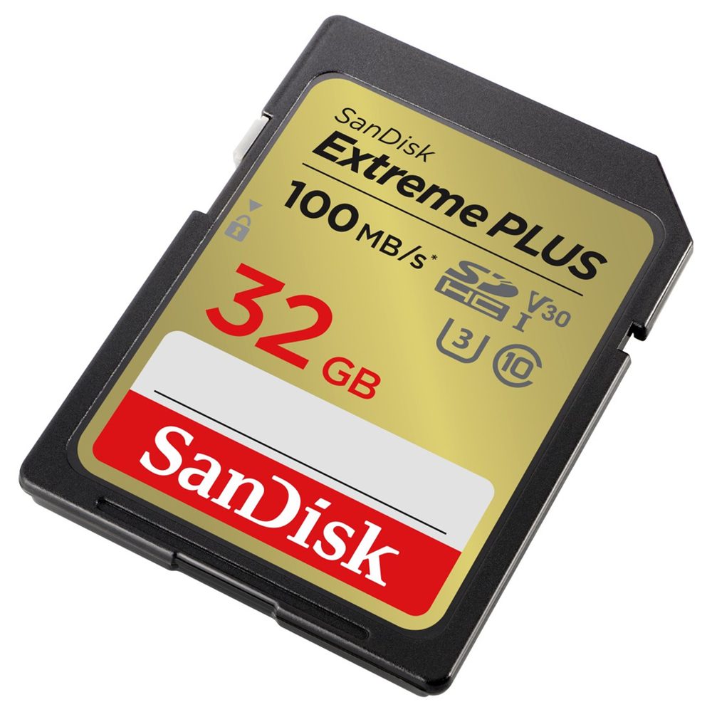 Levně SanDisk Extreme PLUS 32 GB SDHC Memory Card 100 MB/s and 60 MB/s, UHS-I, Class 10, U3, V30