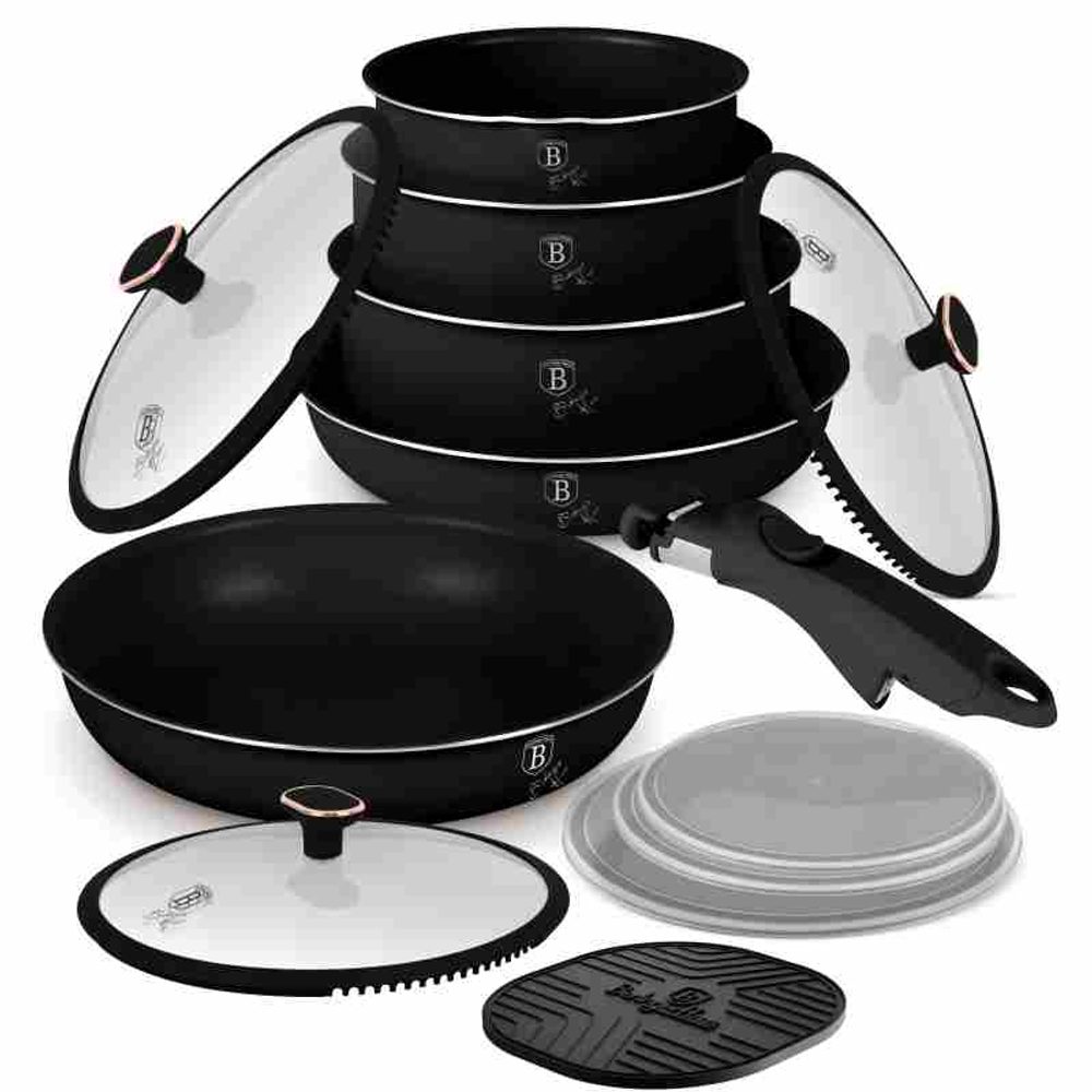 Levně BERLINGERHAUS Sada nádobí s titanovým povrchem 13 ks Black Rose Collection BH-8419