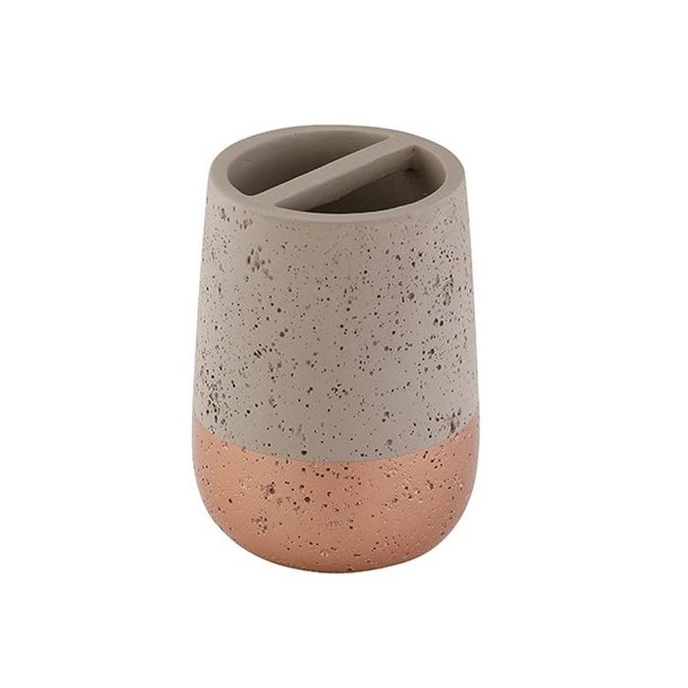 Levně držák zub.kartáčků d7,5x10cm, BETON, staroměď