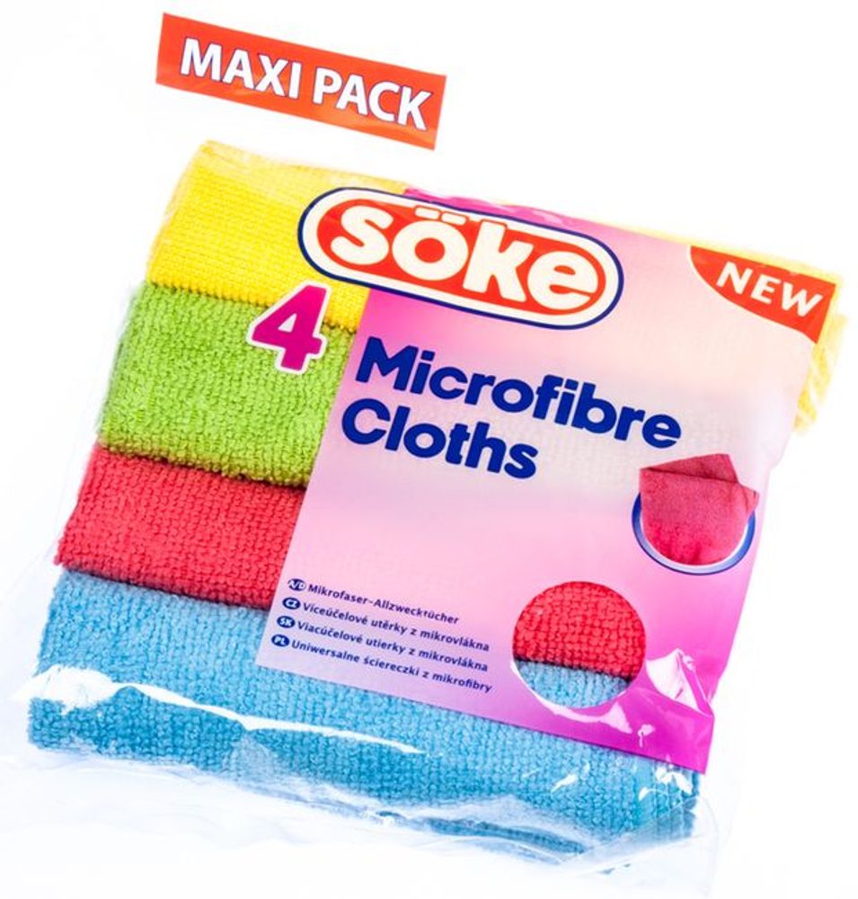 Levně utěrka 4ks 30x30cm, odstr.99% bakterií, mikrovl., SÖKE