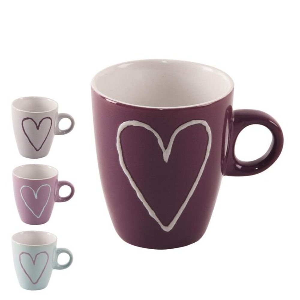 Levně hrnek 230ml SRDCE-Heart, 4 barvy, keramika