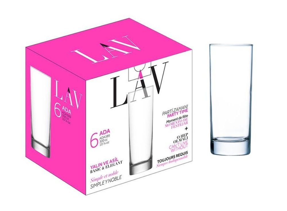 Levně sklen. 315ml, 6ks, ADA v.16,6cm - long drink (FAN,KNK)