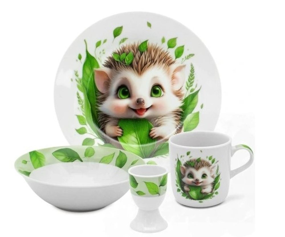 Levně soupr. 4díl. JEŽEK, děts.jídel., porcelán, DB