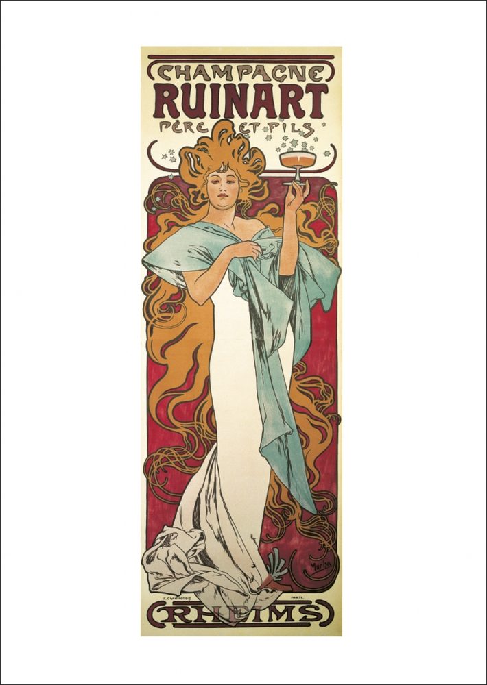 Levně Presco Group Pohled Alfons Mucha – Champagne Ruinart pohled, krátký