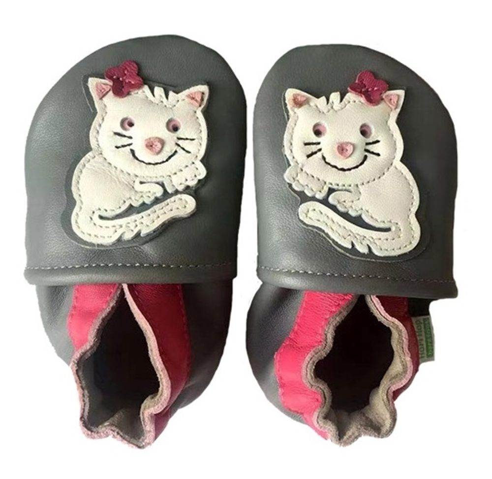 Hopi Hop Barefoot kožené capáčky - kočka bílá - S