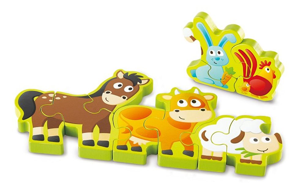 Levně Puzzle - Zvířátka a číslice, 10 dílků