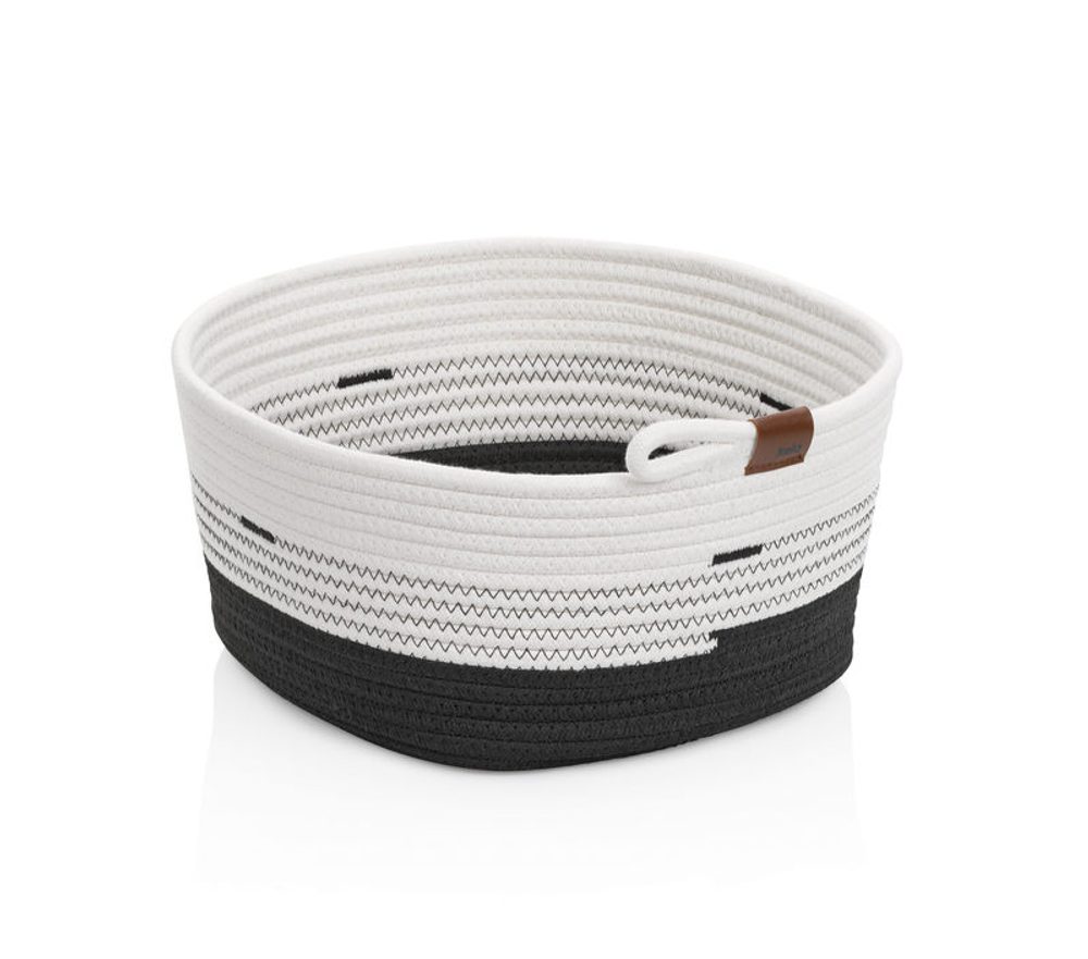 Levně KELA Košík Hedda 32 cm směs bavlna/polyester bílá-černá KL-24459