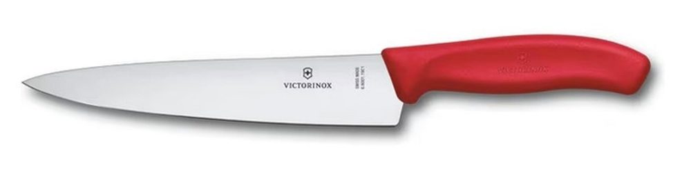 Levně nůž 19cm šéfkuchařský rovný, červený, blistr, VICTORINOX