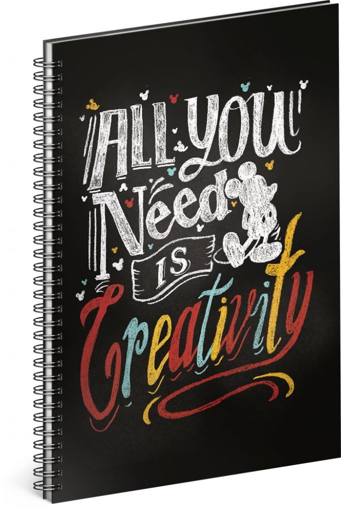 Levně Presco Group Spirálový blok Mickey – Creativity, linkovaný, A5