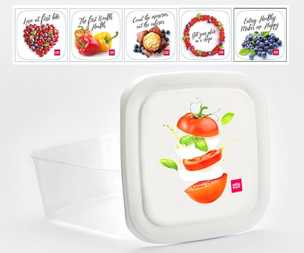 Levně box 3,0l čtverc., OBRÁZEK, 19,5x19,5x 13cm, plast