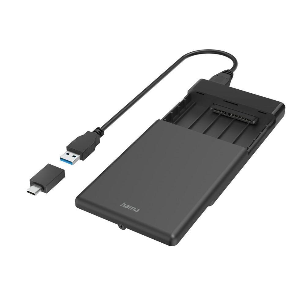 Levně Hama kryt na 2,5" SSD/HDD disk, USB-A + USB-C, SATA, USB 3.2 Gen 1