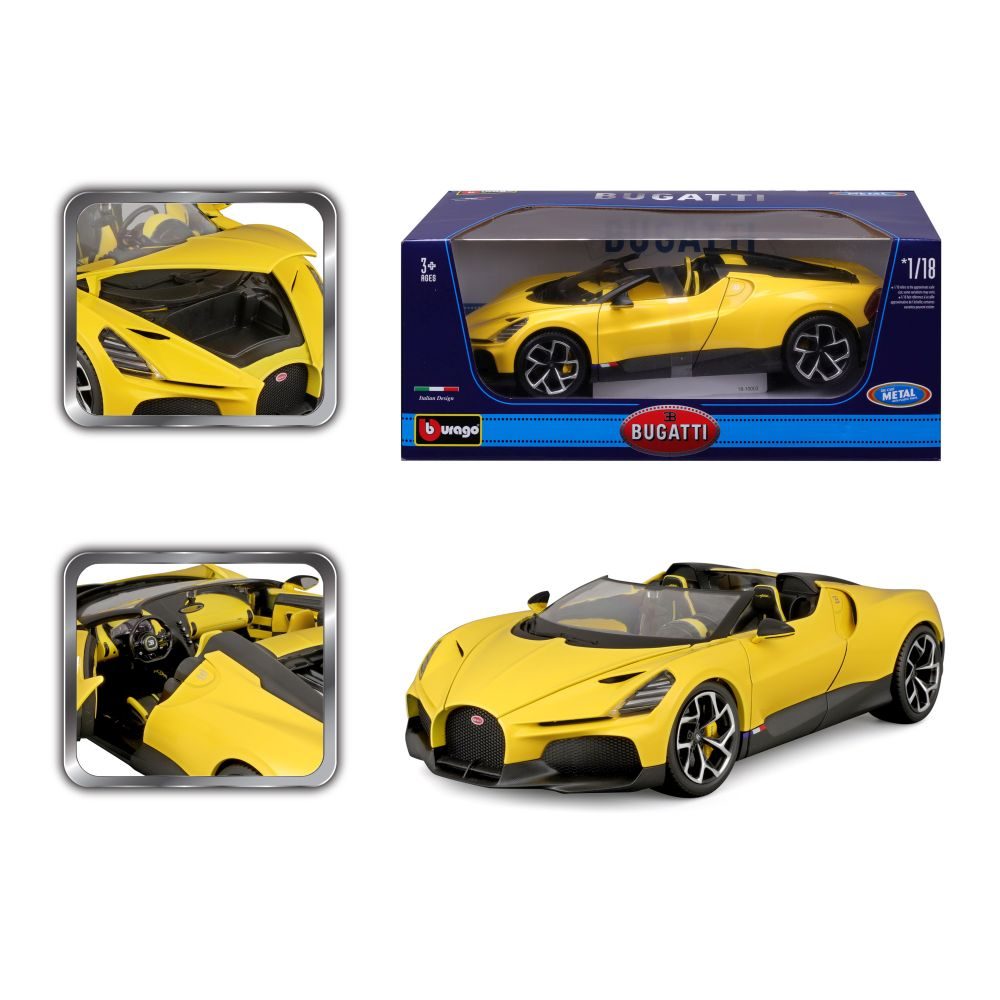 Levně Bburago 1:18 TOP - Bugatti Mistral - Yellow