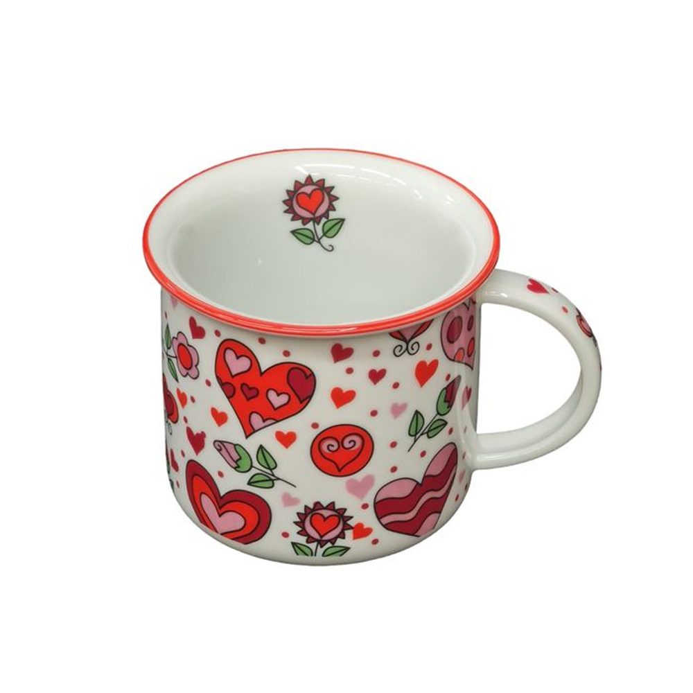Levně hrnek 250ml TINA - VES.SRDÍČKA ČERVENÁ, čes.porcelán