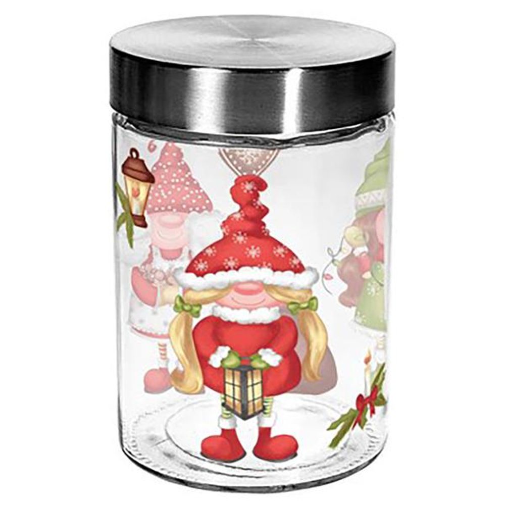 Levně TORO DÓZA NA CUKROVÍ SKLO 1,1L, 11,6X17,5CM ELFÍCI