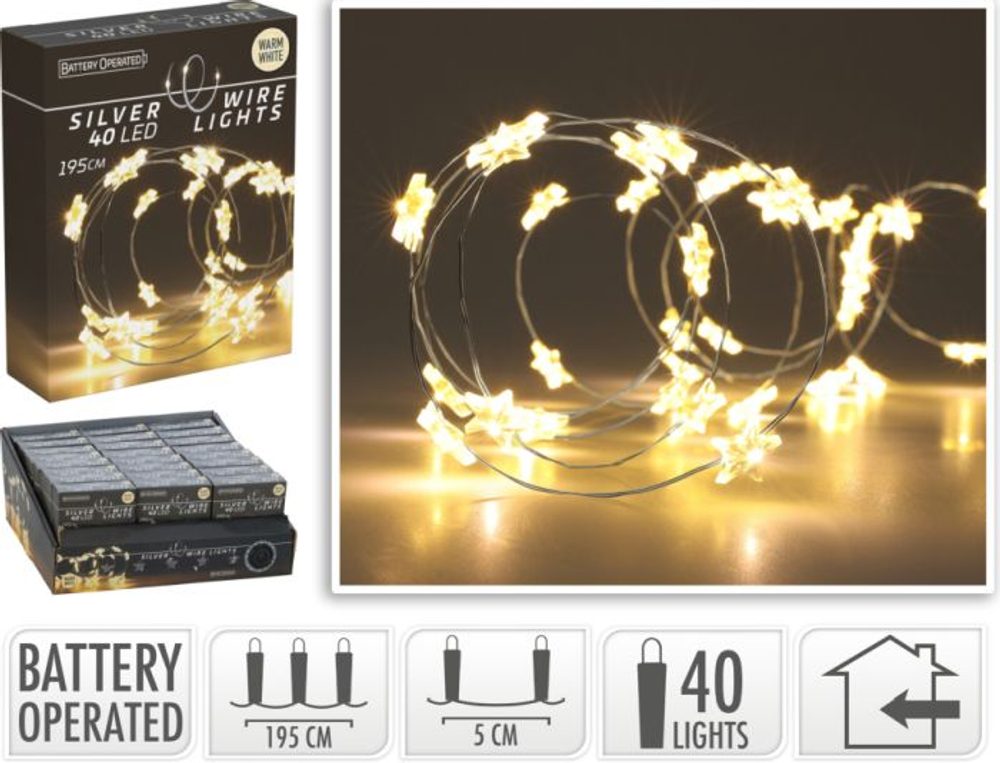 Levně řetěz 195cm, 40LED, vnitřní, teplá bílá
