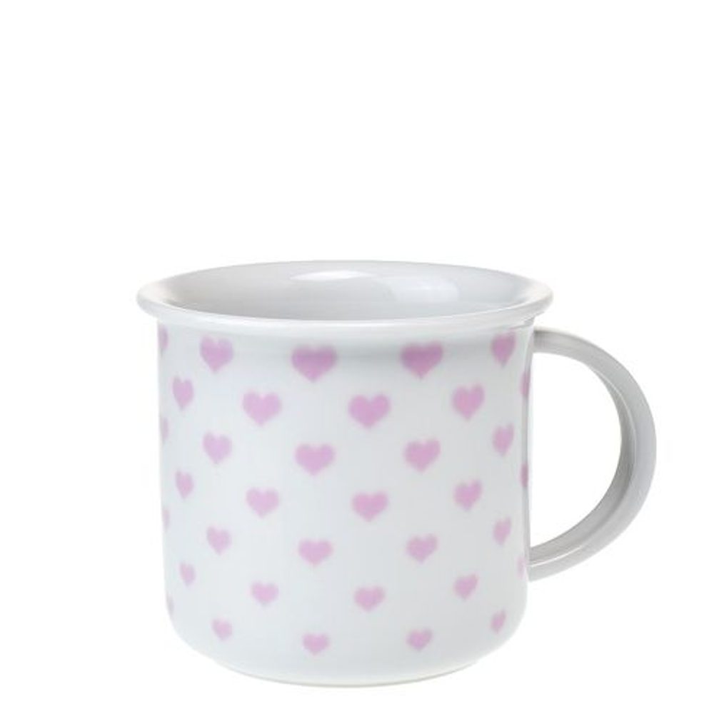 Levně hrnek 250ml TINA - růžová SRDÍČKA, U3395/25, čes.porcelán