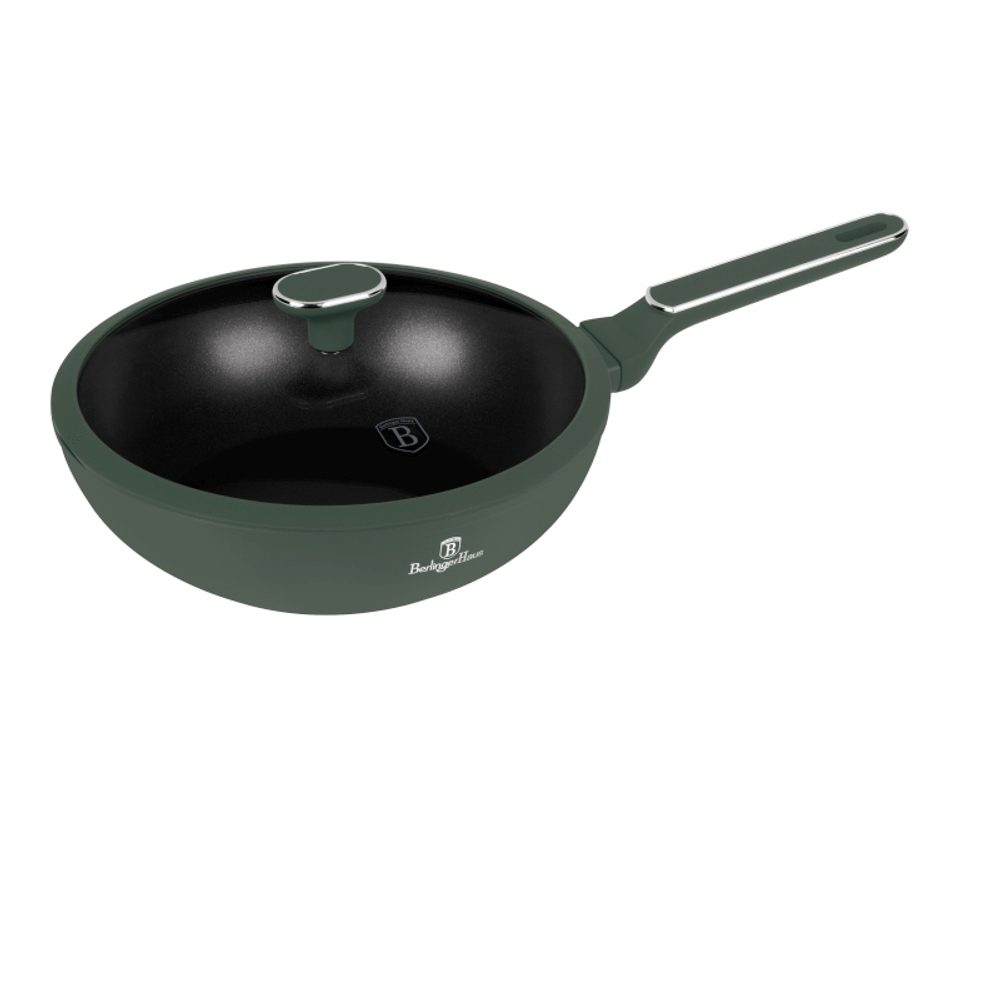 Levně BERLINGERHAUS Pánev wok s poklicí a titanovým povrchem 28 cm Matte Green Collection BH-8159