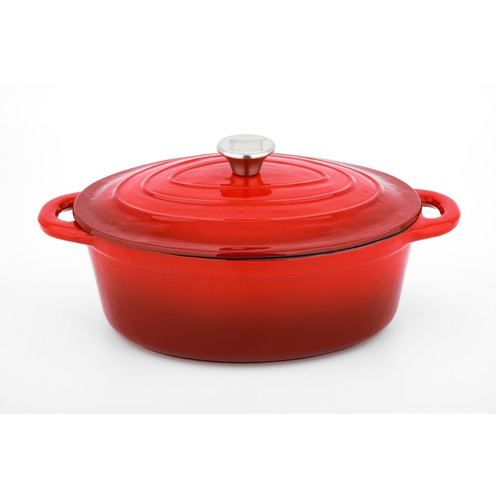 Levně CS SOLINGEN Pekáč s poklicí litinový Xanten 37 x 22 cm červený CS-090975