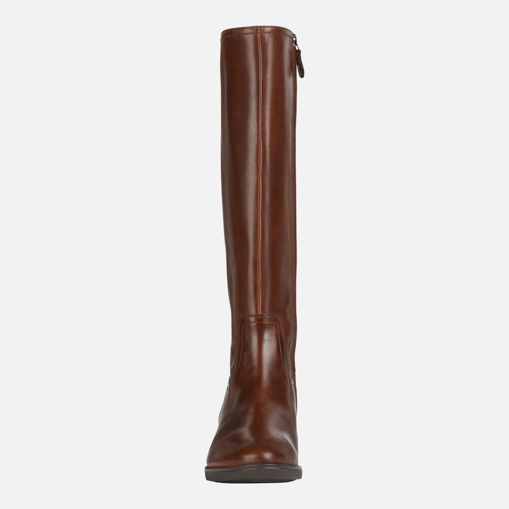 Hnědé dámské kozačky Geox Felicity - 36