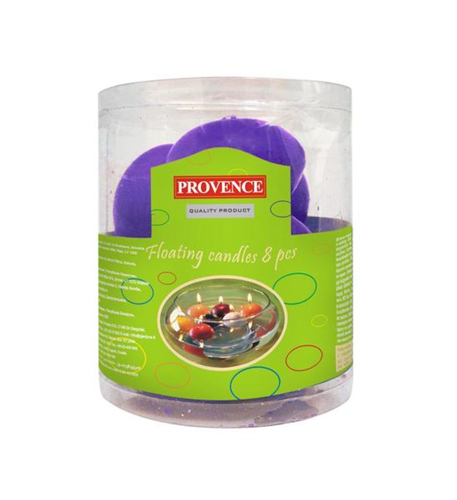 Levně Provence SVÍČKA PLOVOUCÍ 8ks - FIALOVÁ