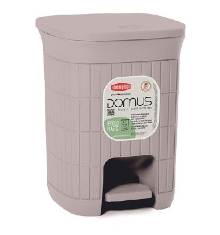 Levně koš odp. 6l pedál.šedý DOMUS, 20,5x20,5x28cm, plast