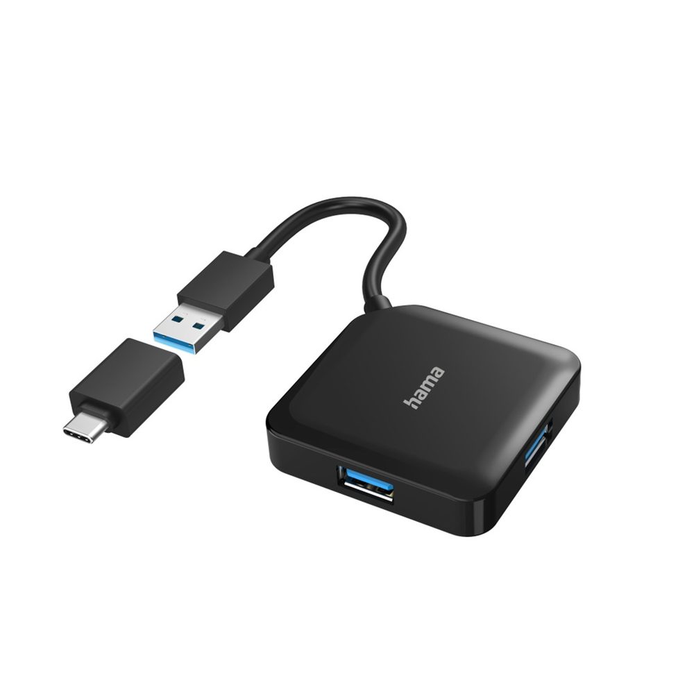 Levně Hama USB hub, 4 porty, USB 3.2 Gen 1, USB-C adaptér