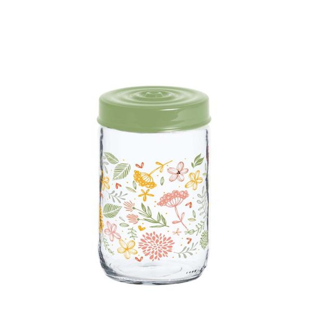 TORO DÓZA S VÍČKEM DEKOR BOTANICA 660 ML, SKLO/PLAST