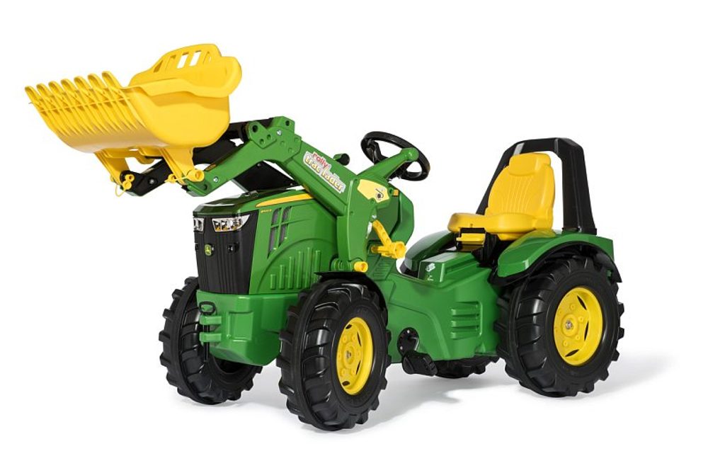 ROLLYTOYS Šlapací traktor X-Trac John Deere Premium s předním nakladačem