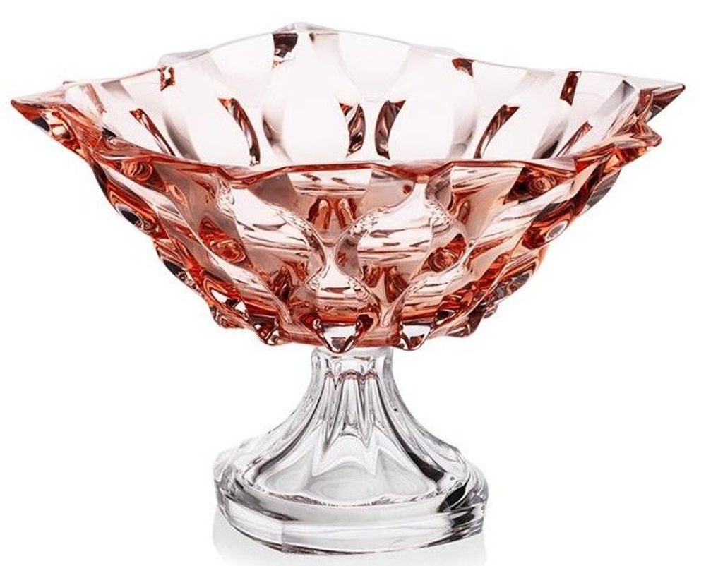 Levně mísa d30,5cm, BOHEMIA SAMBA PINK, na noze, barev. sklo