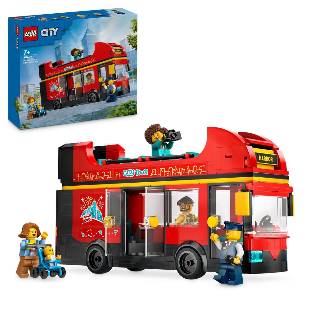 Levně Červený dvoupodlažní vyhlídkový autobus