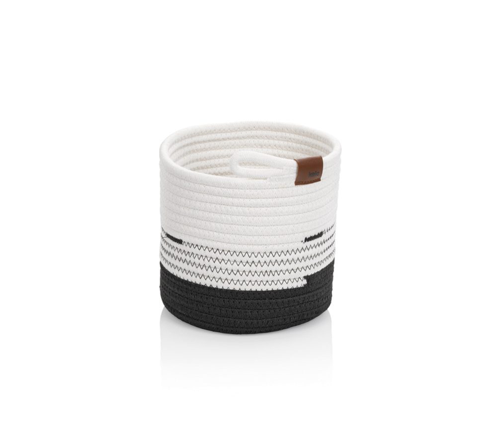 Levně KELA Košík Hedda 18 cm směs bavlna/polyester bílo-černá KL-24454