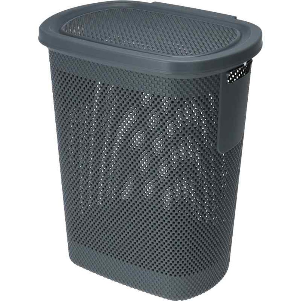 Levně EXCELLENT HOUSEWARE Koš na prádlo s víkem 60 l černá KO-027100390cern