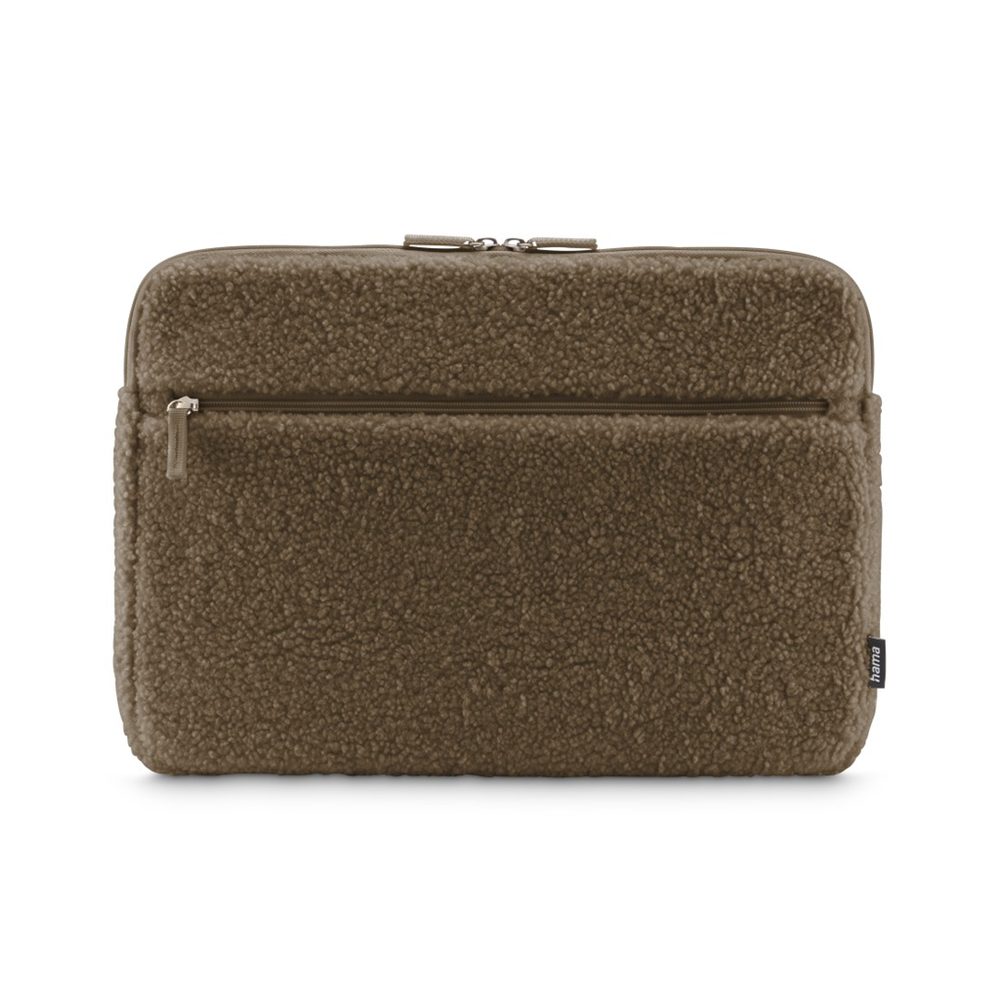 Levně Hama Cozy, obal na notebook, 14,1-15,6" (36-40 cm), chlupatý, přední kapsa, hnědý