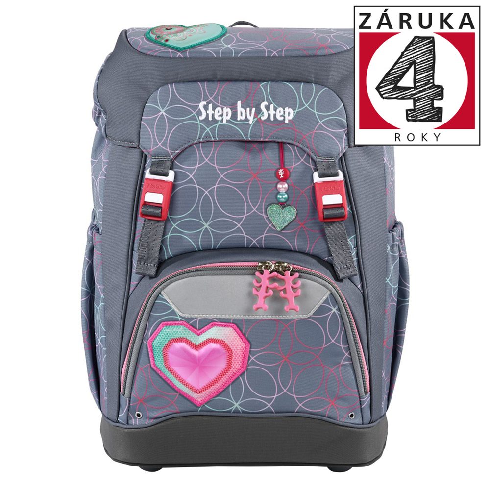 Levně Školní batoh Step by Step GRADE Glitter Heart Hazle, AGR certifikát