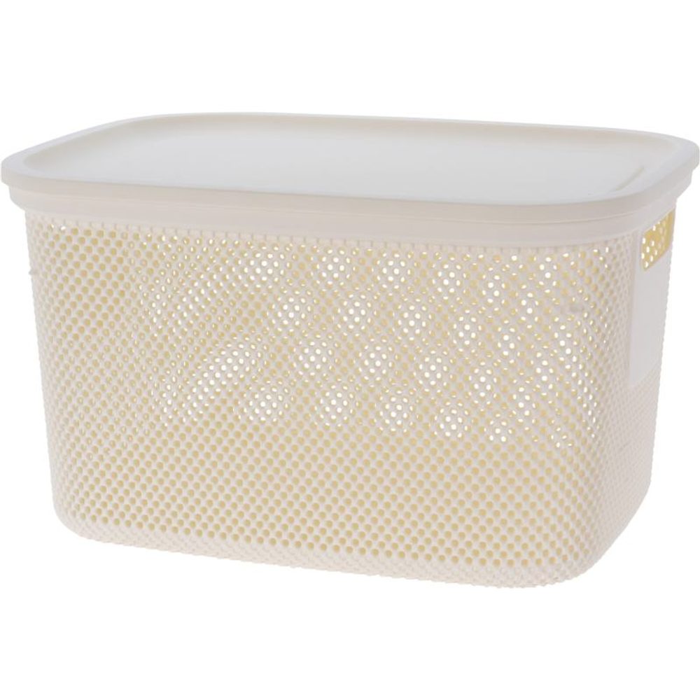 Levně EXCELLENT HOUSEWARE Úložný koš s víkem 18 l béžová KO-027000210bezo