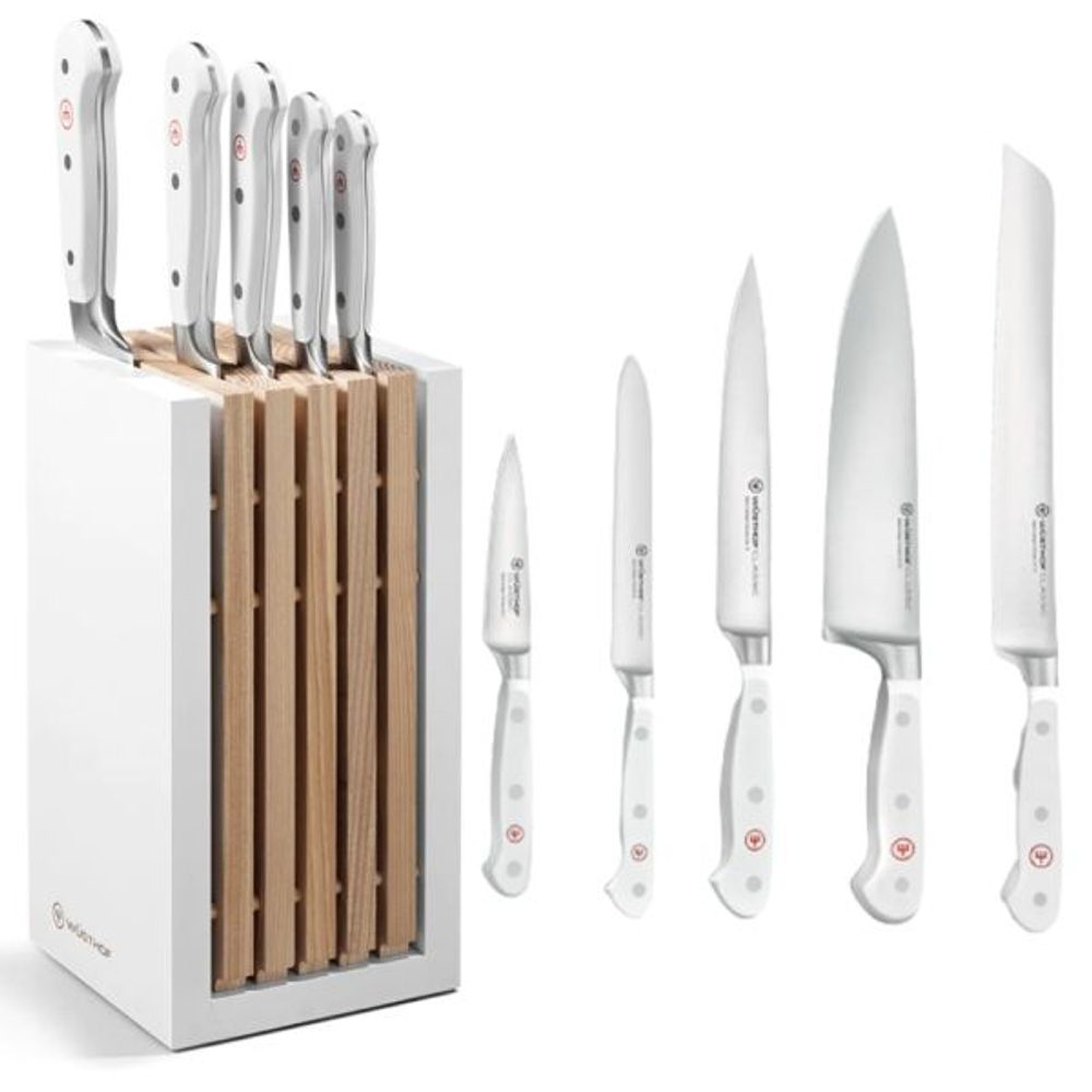 blok na nože s 5 noži ( 9, 14, 16, 17 Santoku, 20)