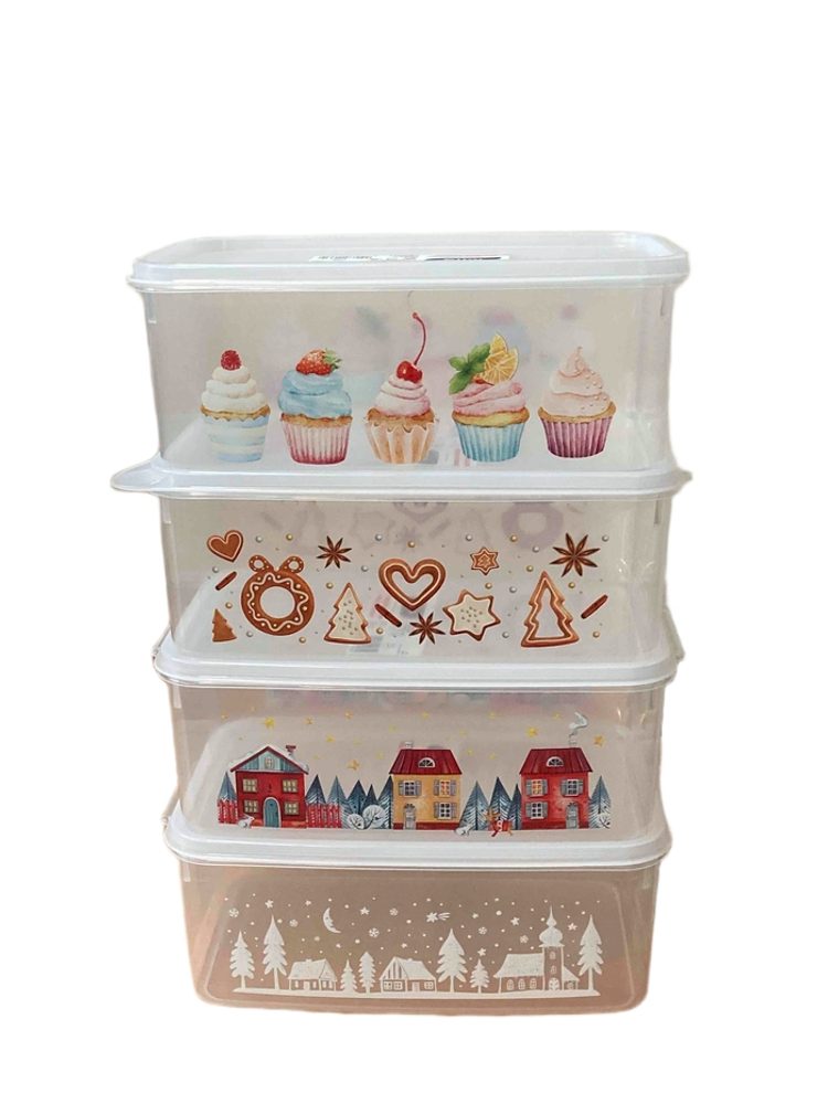 Levně box 2,50l vánoční, 4motivy, 23x15x9cm, plast